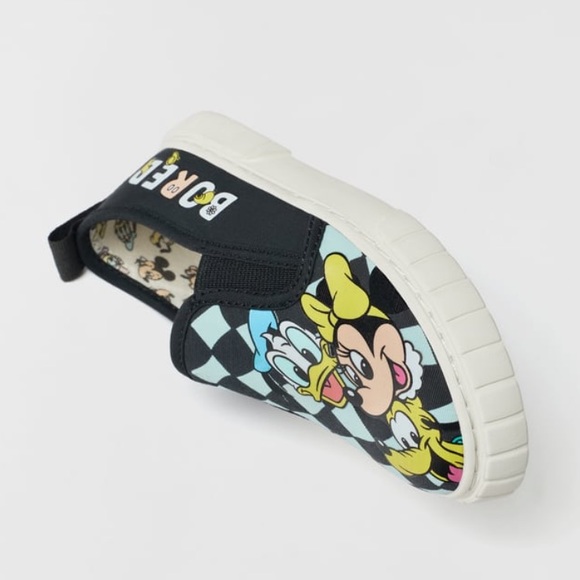 NWT Zara Size 5.5 infant Mickey Minnie Disney Donald goofy Daisy slip on sneaker - Picture 5 of 5